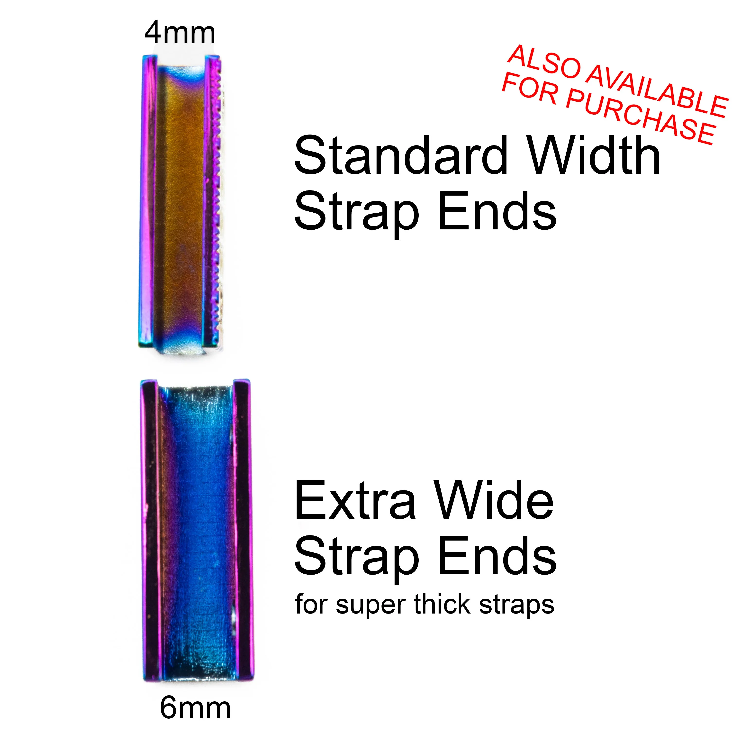 1" Extra Wide Strap Ends - Set of 4