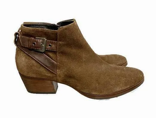 Aquatalia Women's Farin Weatherproof Suede Buckle Ankle Booties Boots Size 10
