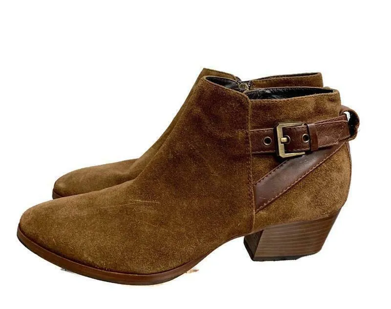Aquatalia Women's Farin Weatherproof Suede Buckle Ankle Booties Boots Size 10