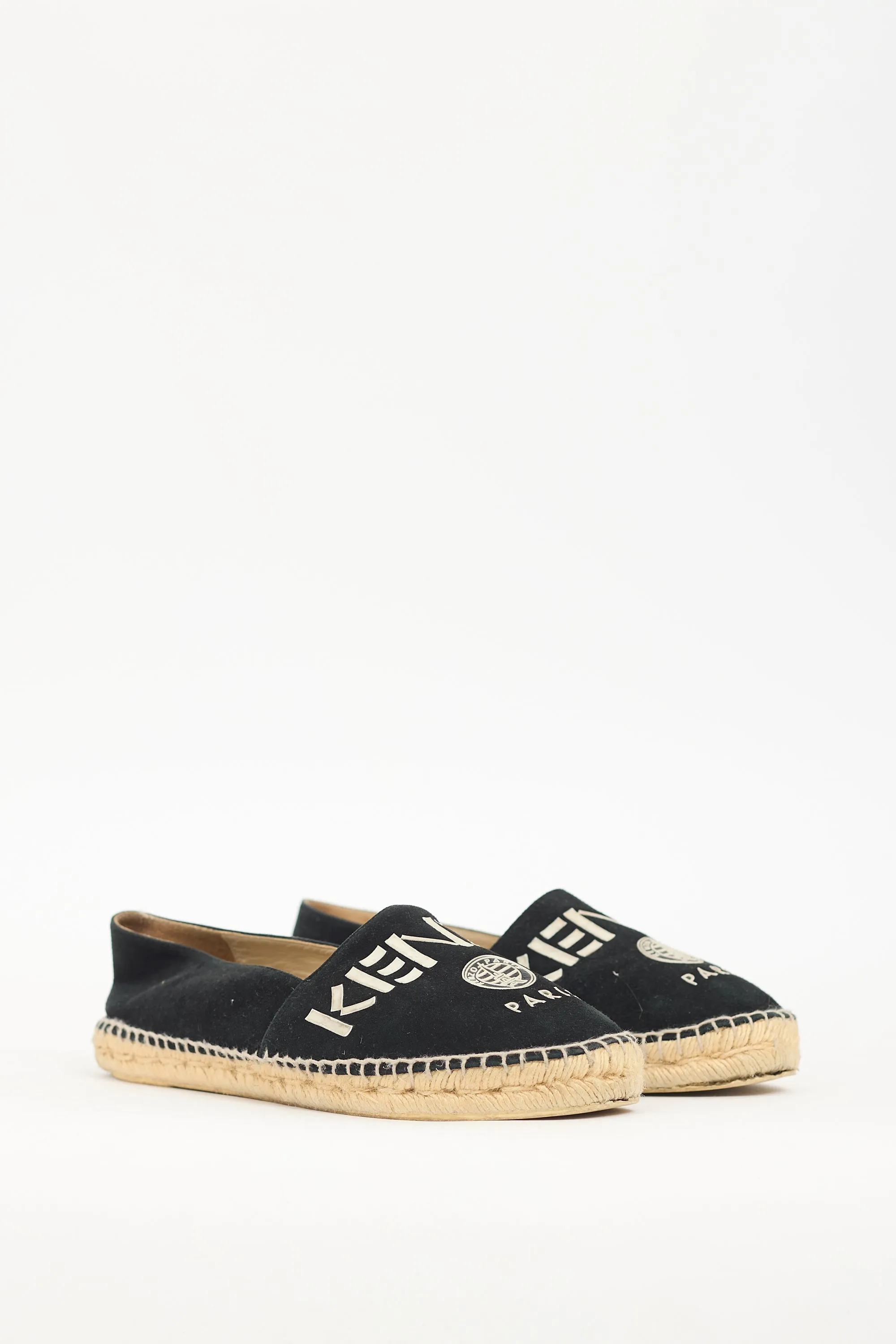 Black Suede Espadrille Flat