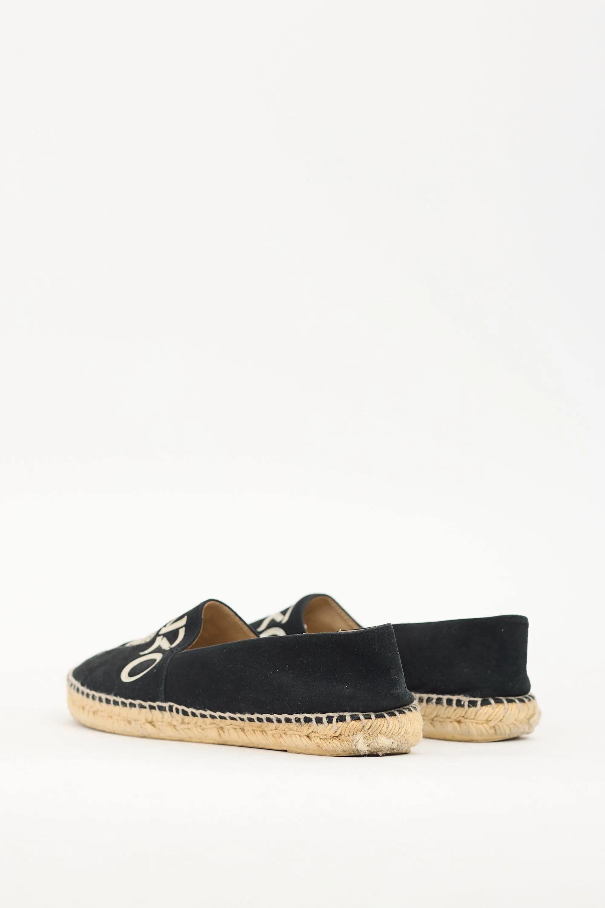 Black Suede Espadrille Flat