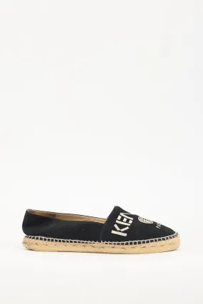 Black Suede Espadrille Flat