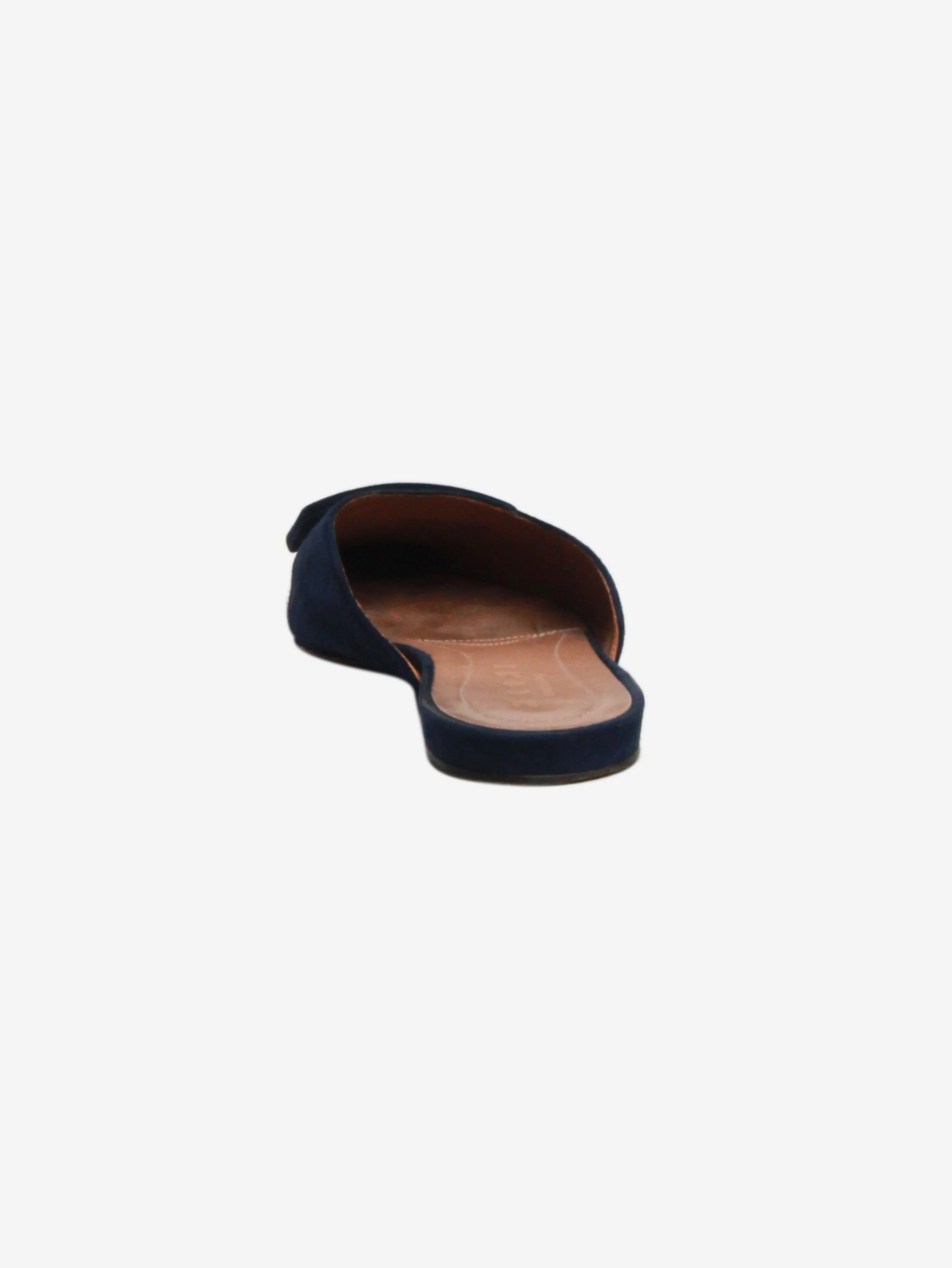 Blue suede square-toe flats - size EU 39.5