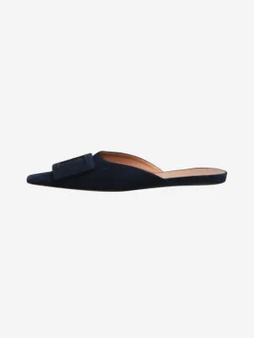 Blue suede square-toe flats - size EU 39.5