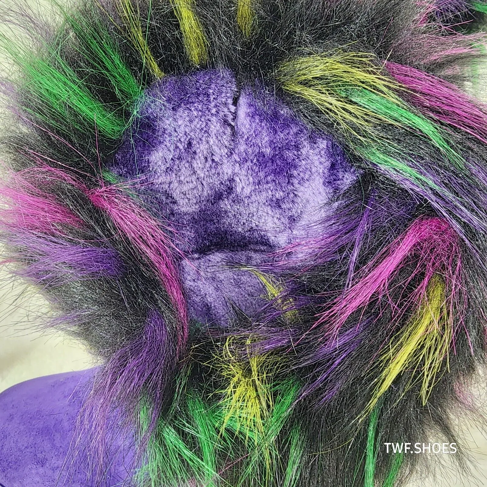 Chi Chi Purple Multi Color Faux Fur Thick Lined Comfy Cozy Winter Boots