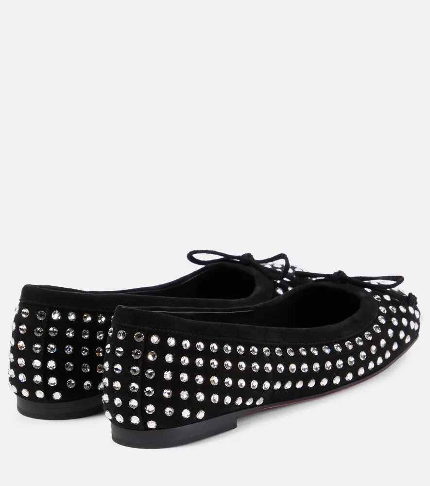 Christian Louboutin Mamadrague embellished suede ballet flats