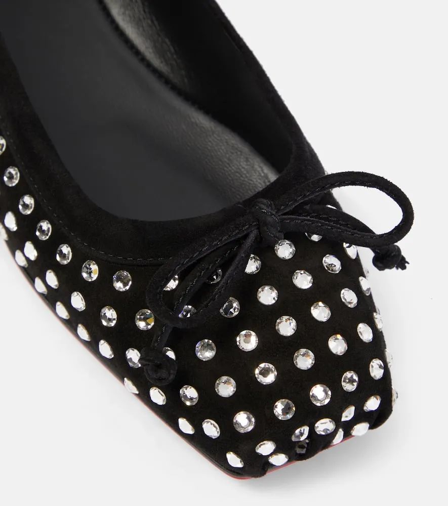 Christian Louboutin Mamadrague embellished suede ballet flats
