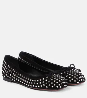 Christian Louboutin Mamadrague embellished suede ballet flats