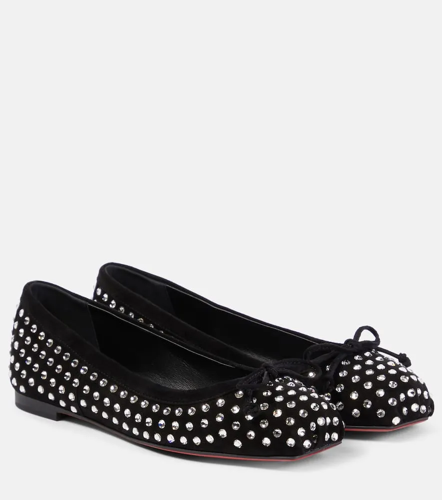 Christian Louboutin Mamadrague embellished suede ballet flats