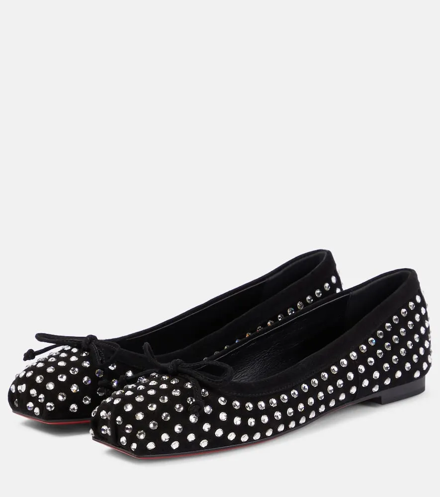 Christian Louboutin Mamadrague embellished suede ballet flats