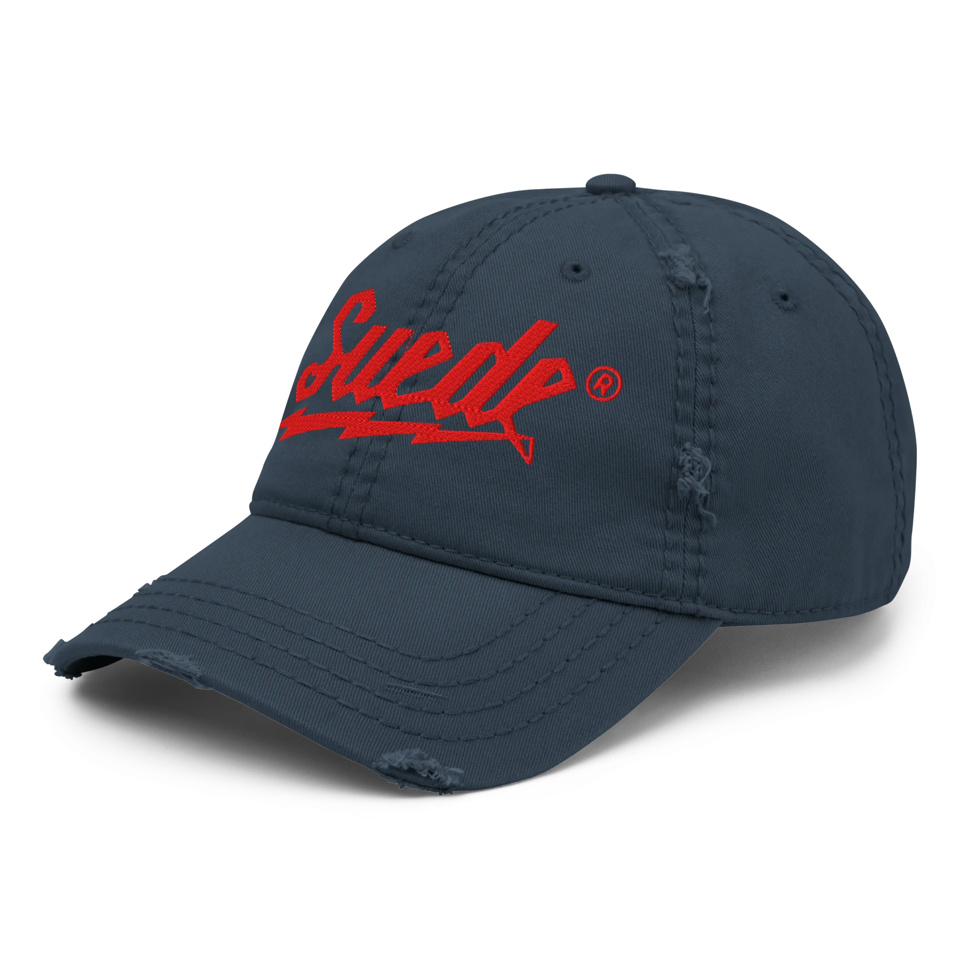 Embroidered Suede Milwaukee Distressed Dad Hat