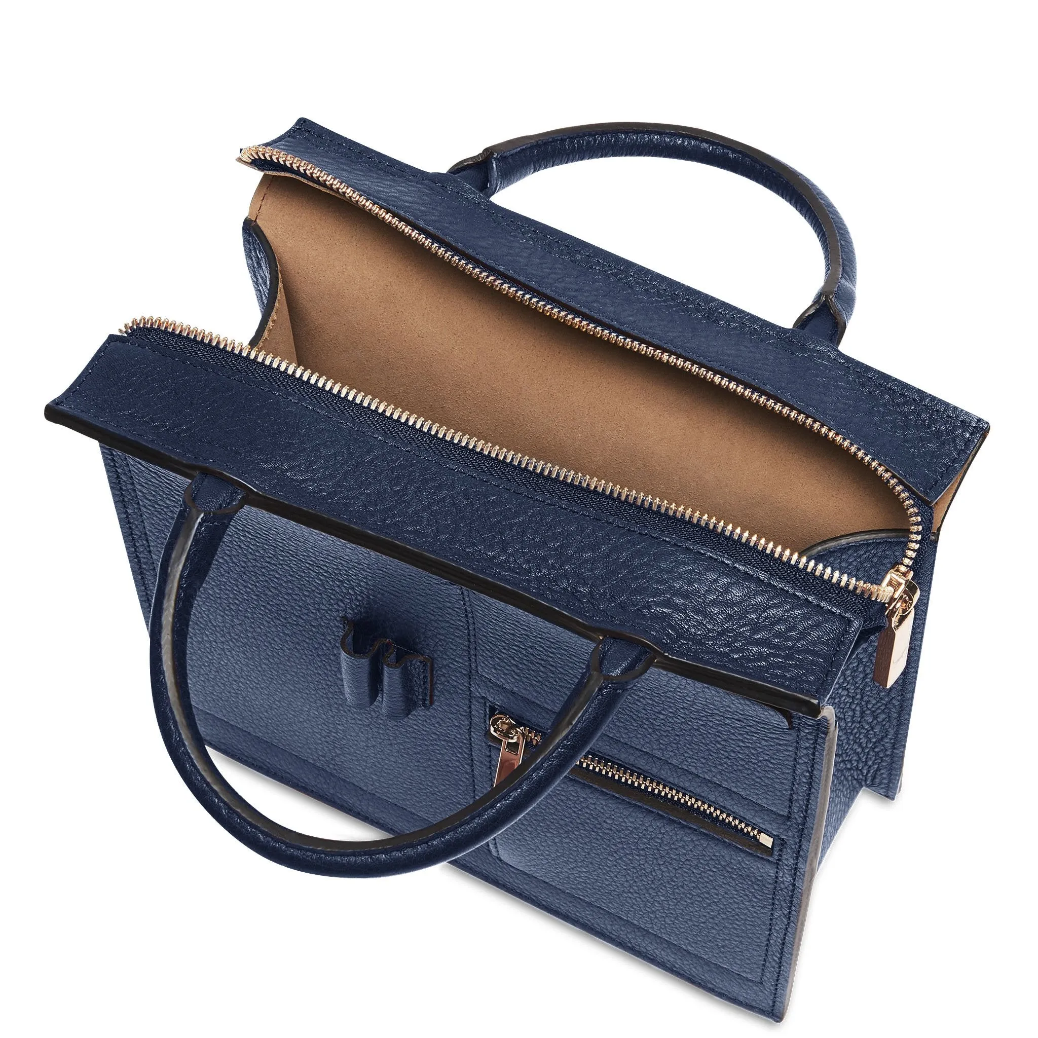 Mini Kit Zip Satchel - Navy Blue