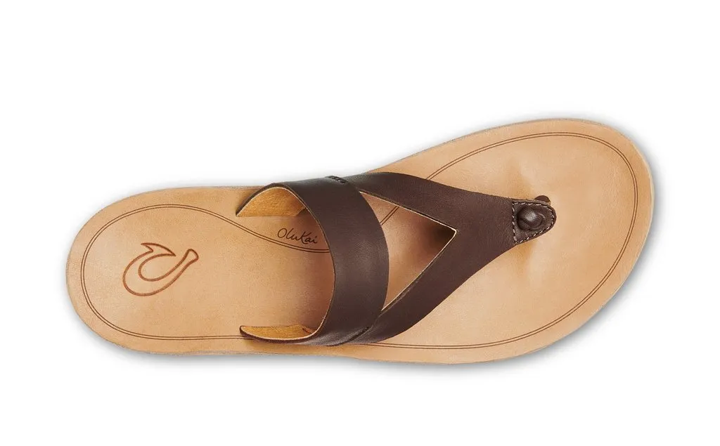 OluKai Womens Kaekae Ko'o Leather Beach Sandal