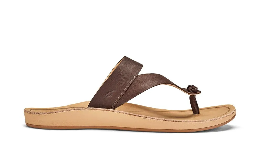 OluKai Womens Kaekae Ko'o Leather Beach Sandal