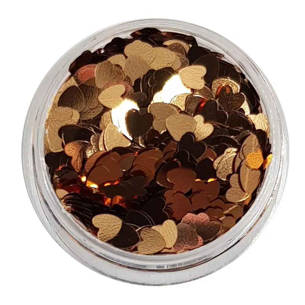 Rose Gold Glitter Hearts (Metallic Glitter Hearts) - Heart Of Gold