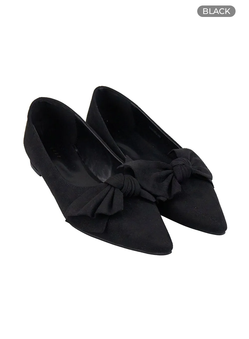 Suede Ribbon Flats IO409