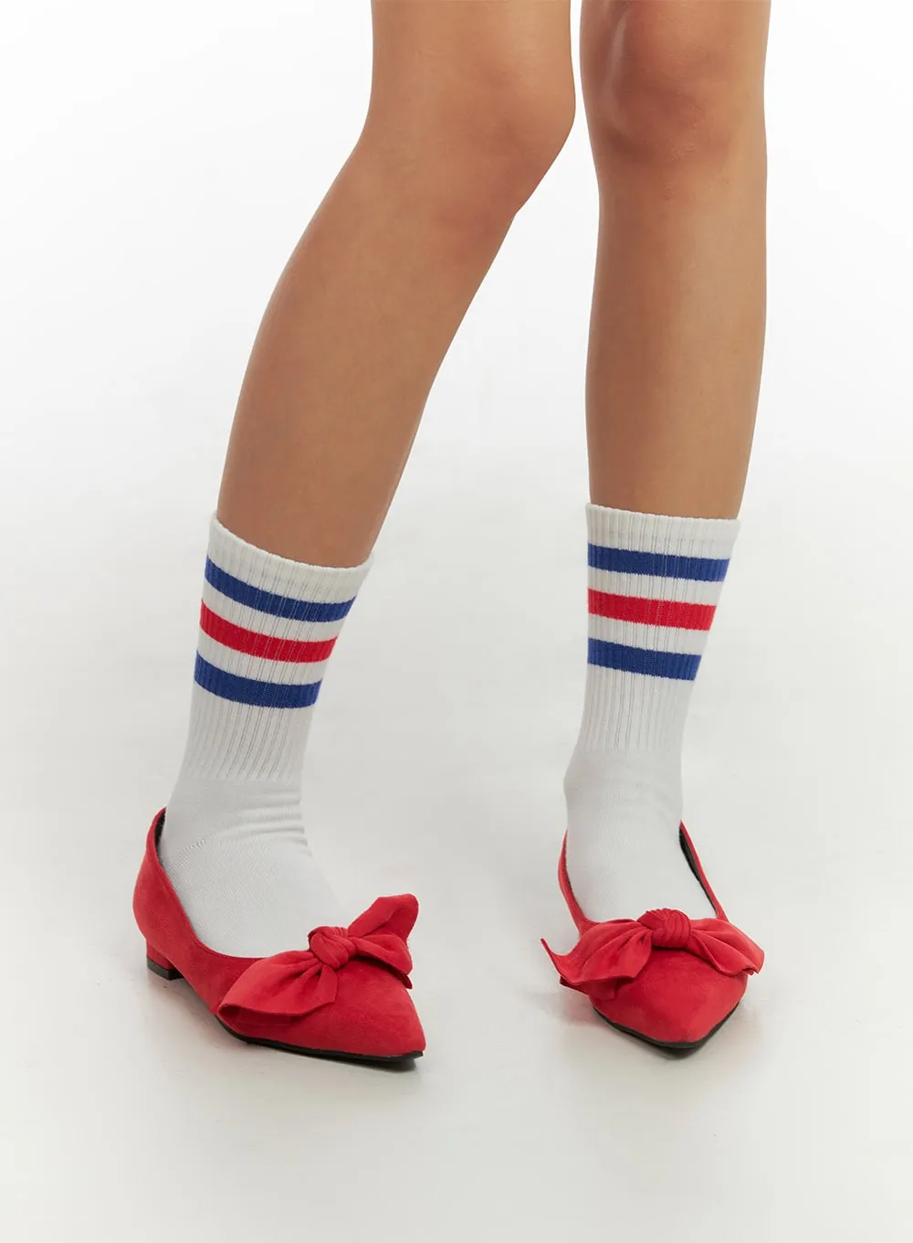 Suede Ribbon Flats IO409