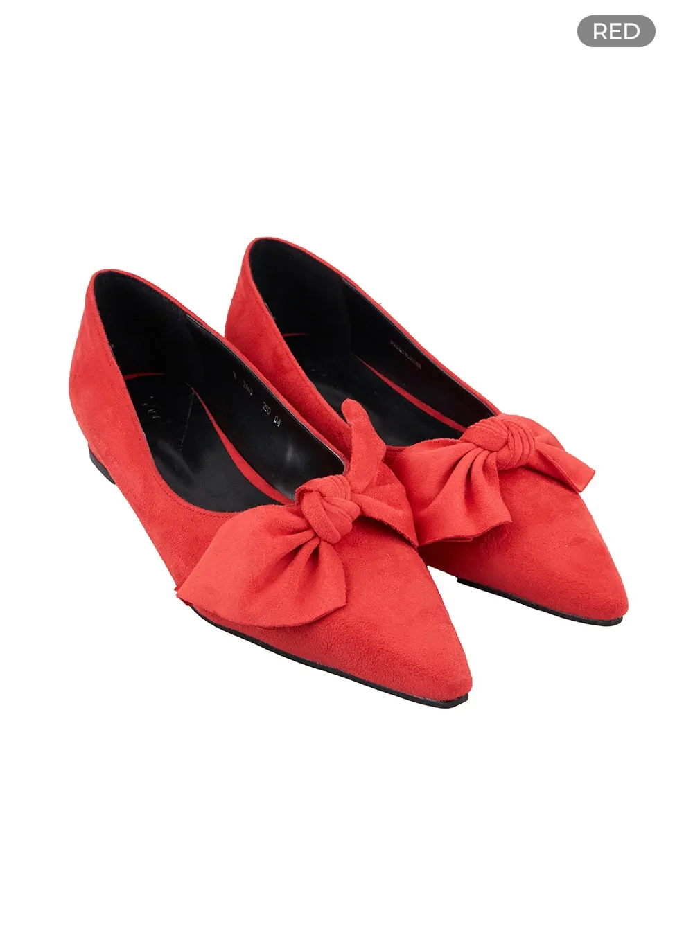 Suede Ribbon Flats IO409