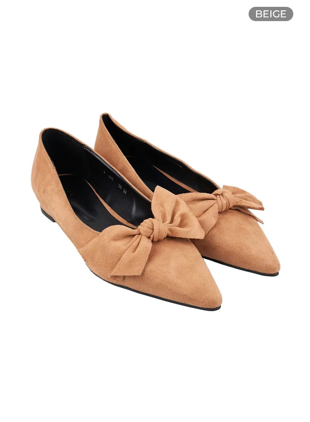 Suede Ribbon Flats IO409