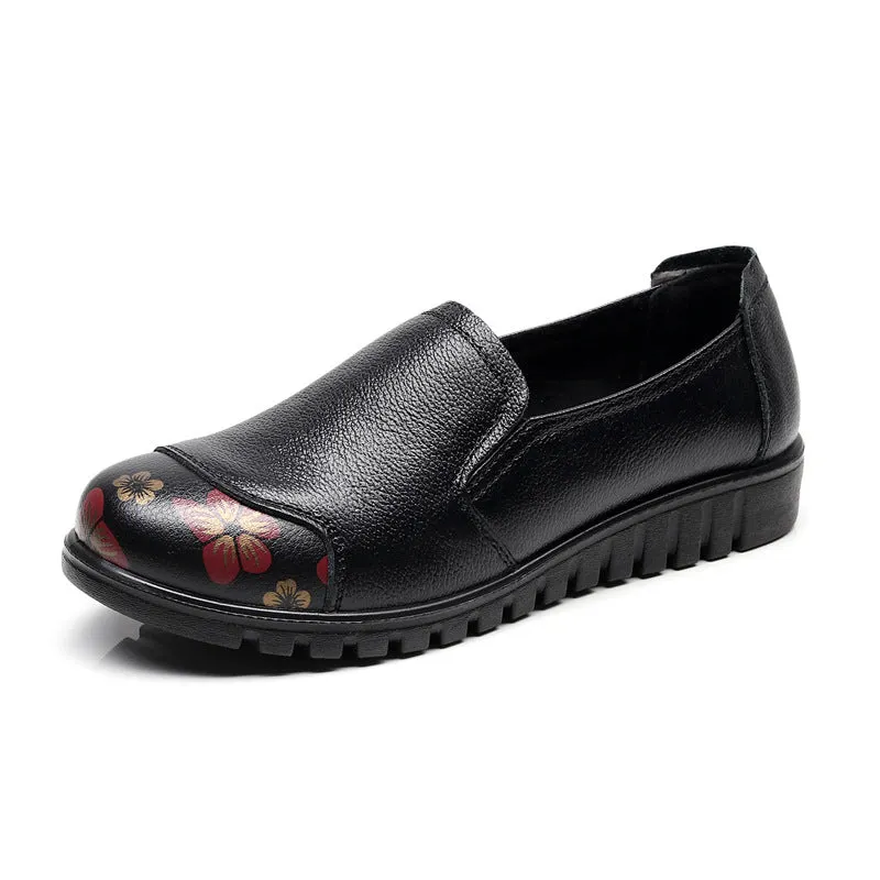 Women's Genuine Leather Flats With Round Toe